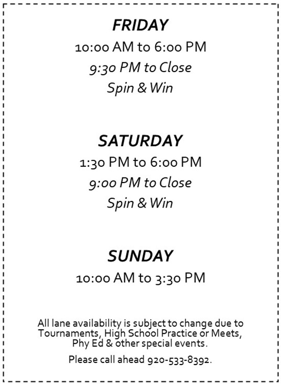 King Pin Lanes > OPEN BOWLING INFO > OPEN BOWLING